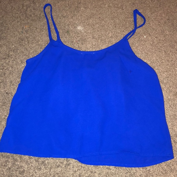 Electric Blue Tank Top Ruffles - Picture 3 of 3
